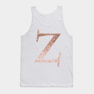 Z rose gold glitter monogram letter Tank Top